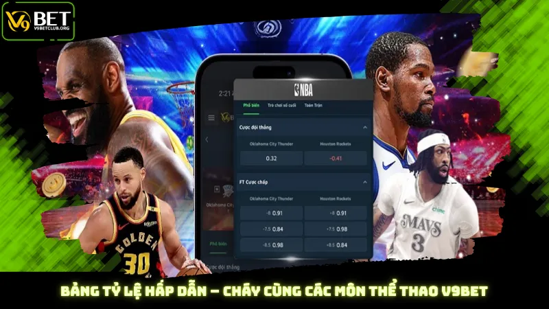 Bảng tỷ lệ hấp dẫn – Cháy cùng các môn thể thao V9Bet