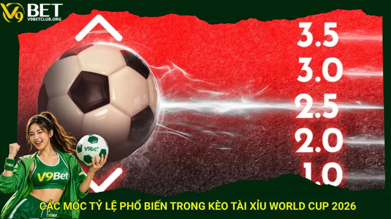 Các mốc tỷ lệ phổ biến trong kèo tài xỉu World Cup 2026