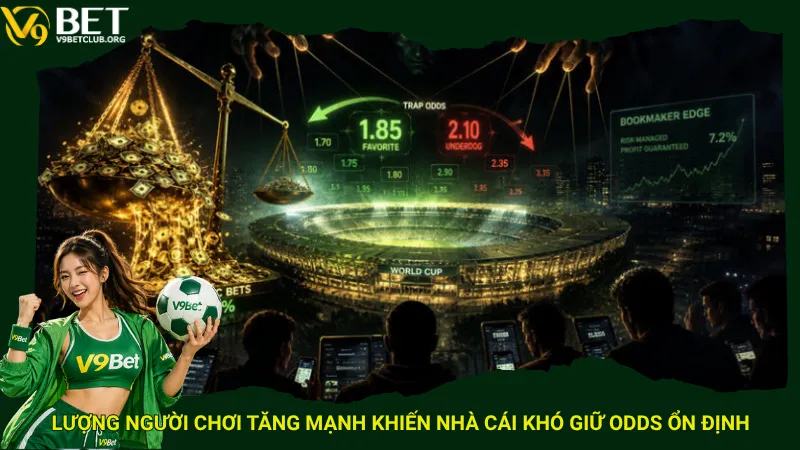 Lượng người chơi tăng mạnh khiến nhà cái khó giữ odds ổn định
