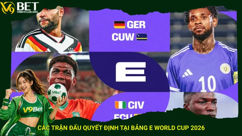 Các trận đấu quyết định tại bảng E World Cup 2026